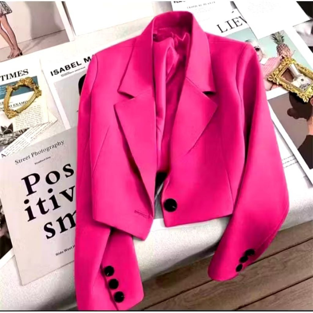 RAINA -Crop Blazer Wanita/Crop Blazer Wanita Formal/Crop Blazer Bahan Premium