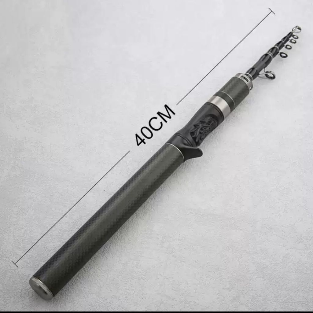 Rod / Joran Teleskopik carbon non fuji medium light (Strech Lures) CL 40 cm