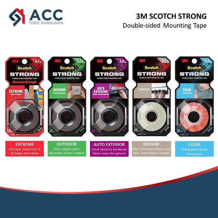 

3M SCOTCH STRONG INDOOR OUTDOOR MOUNTING DOUBLE TAPE KUAT