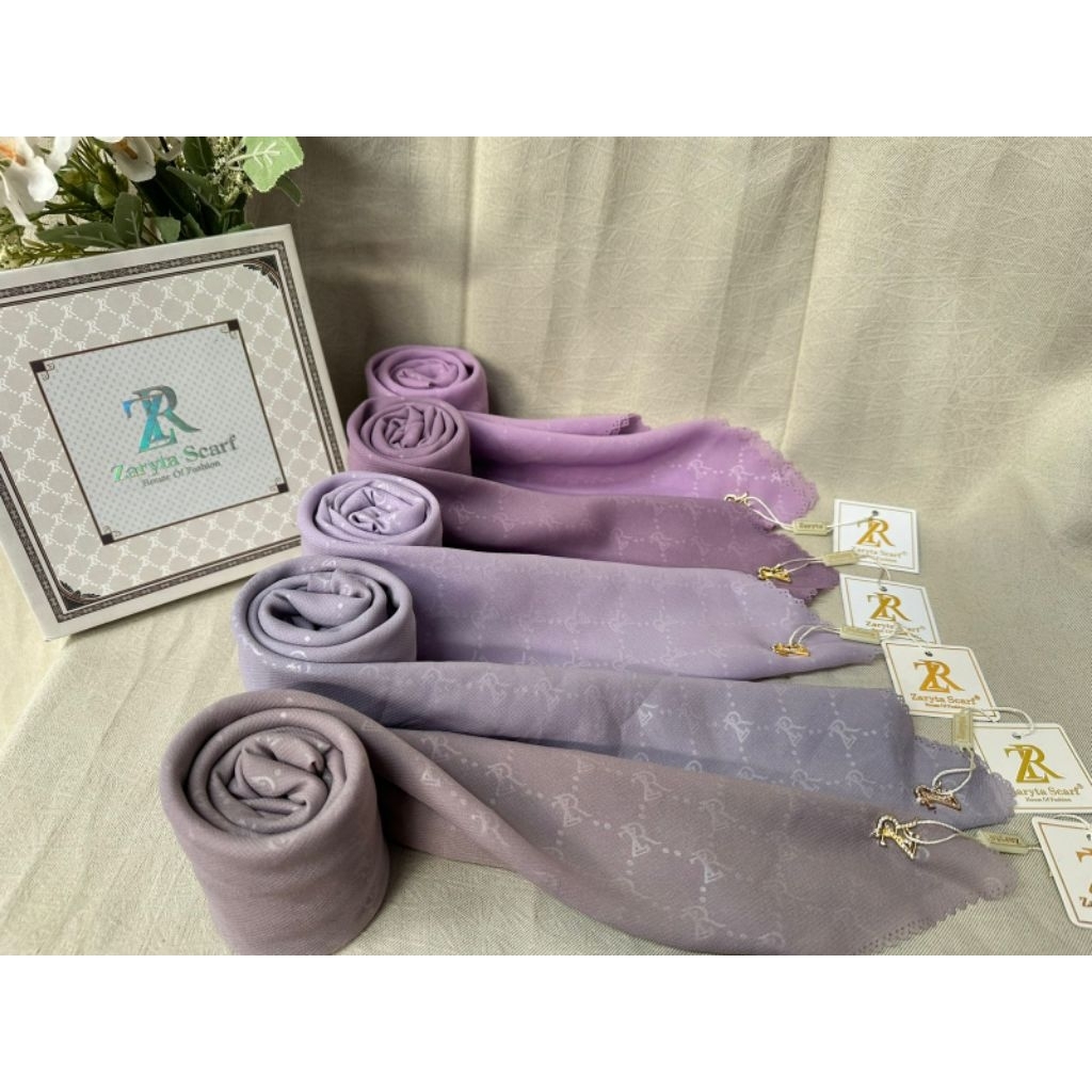 hijab segiempat PREMIUM ZARYTA SCARF BOX EXCLUSIVE EMBOSS zaryta