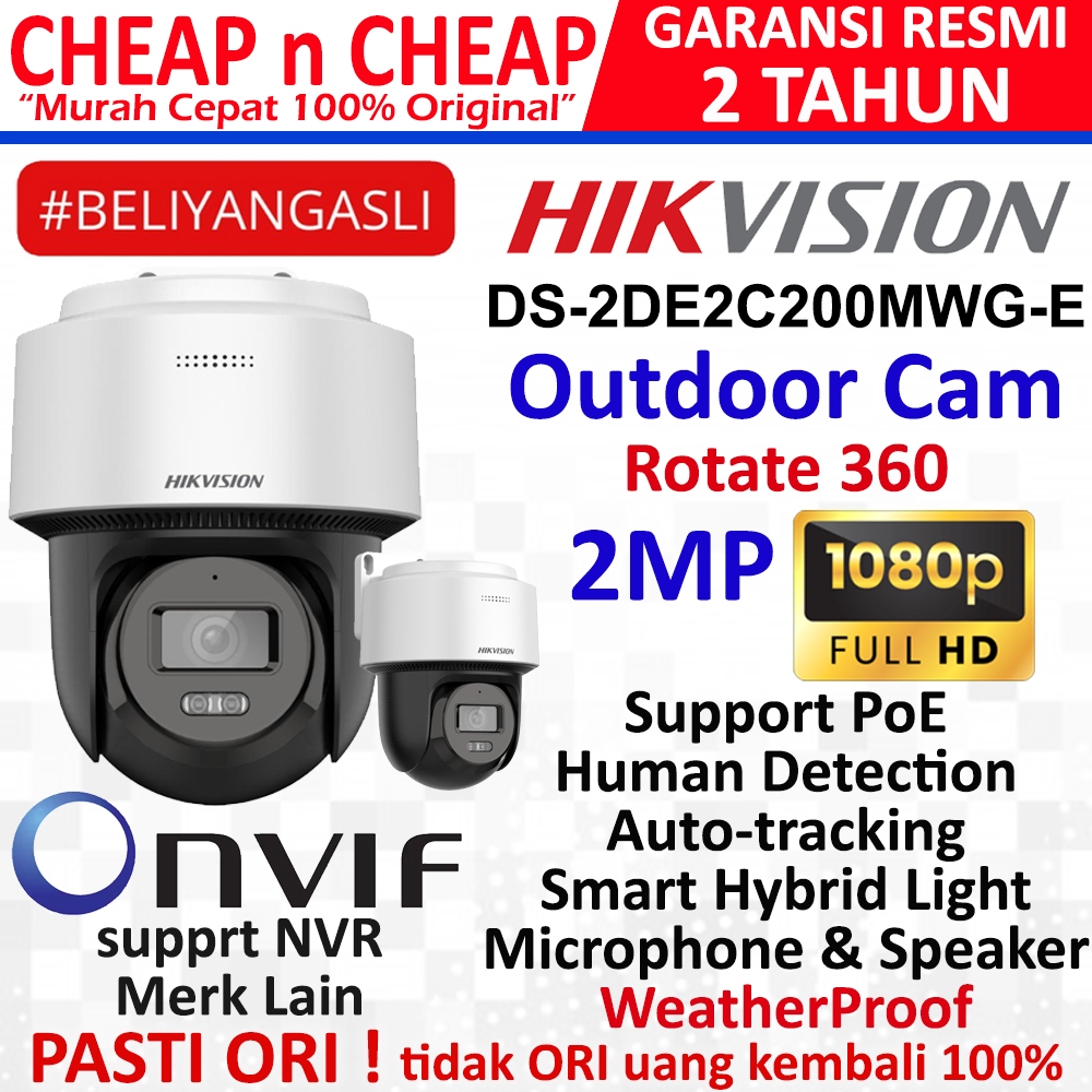 IP Cam HikVision DS-2DE2C200MWG-E 2MP Rotate Outdoor POE - IP Camera Hik Vision