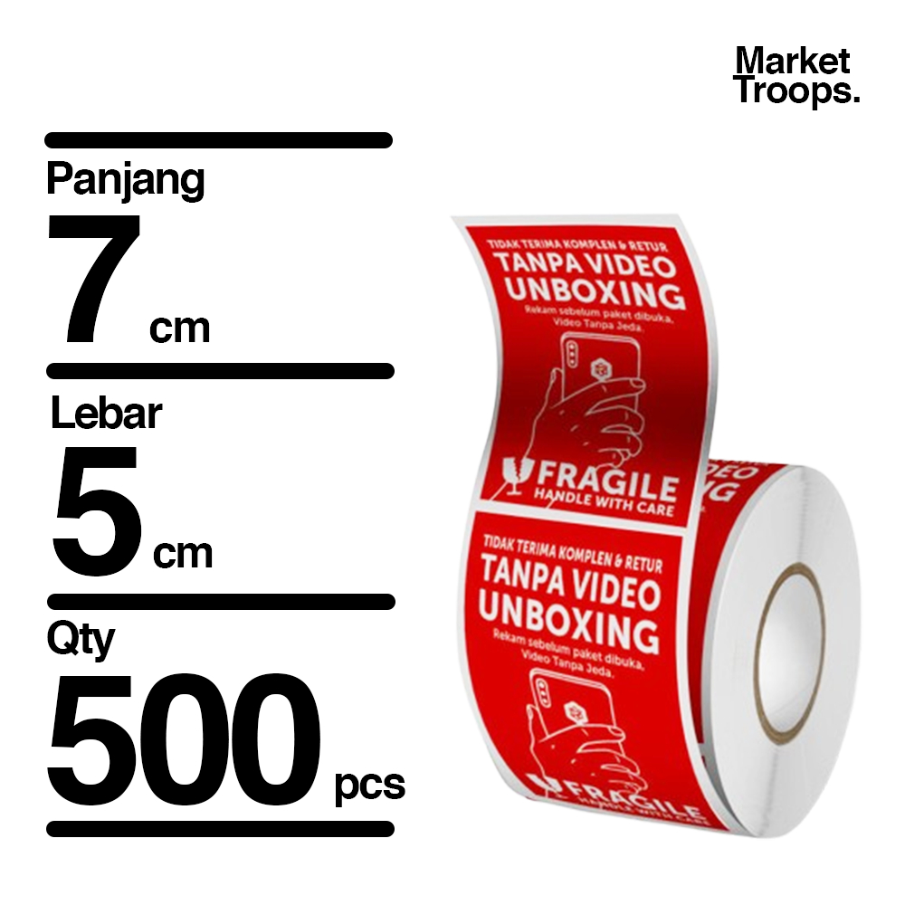 

Sticker Roll Fragile & Unboxing Ukuran 7 X 5 cm isi 500 pcs | Sticker Unboxing