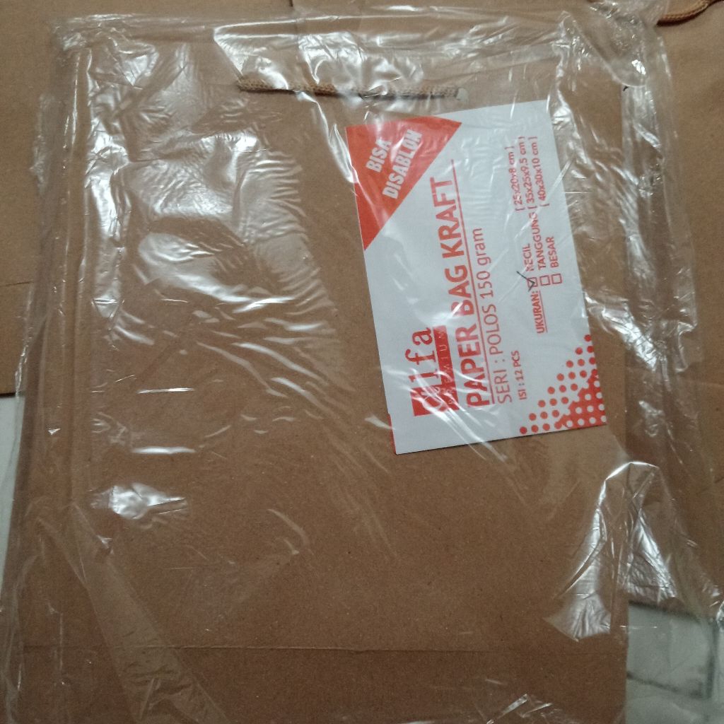 

PAPERBAG KRAFT SERI POLOS 150 GRAM 30 x 40 x 8 cm 30*40*8 cm BERTALI TAS KADO TAS POLOS