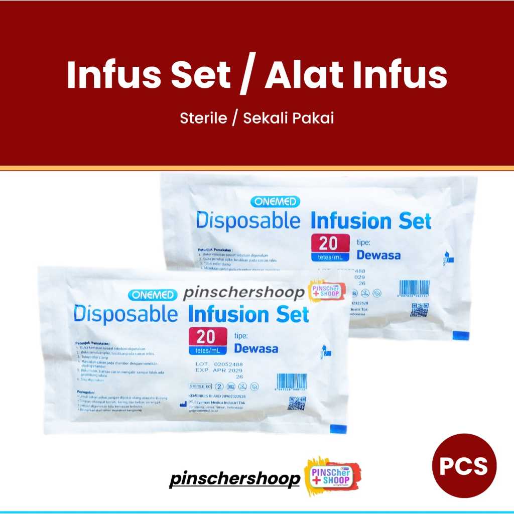 Infuset Dewasa Medis Steril Selang Infusion Set Makro Alat Infus / Satuan P5