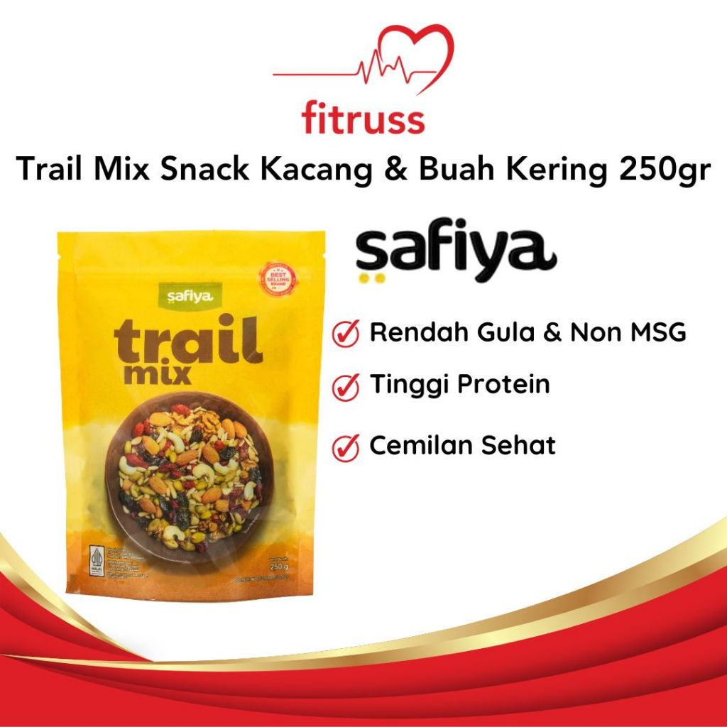 

SAFIYA Trail Mix Dried Fruit Roasted Nuts With Almond Raisin Snack Cemilan Diet Sehat 250 Gram