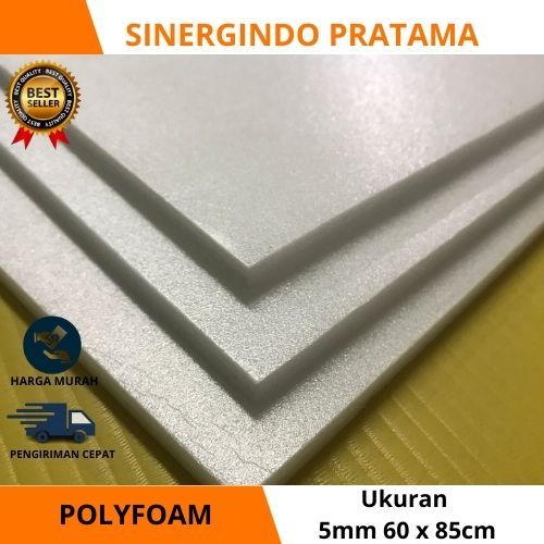 

Polyfoam / busa poliuretan / polystyrene / potongan ukuran 5mm 60 x 85cm