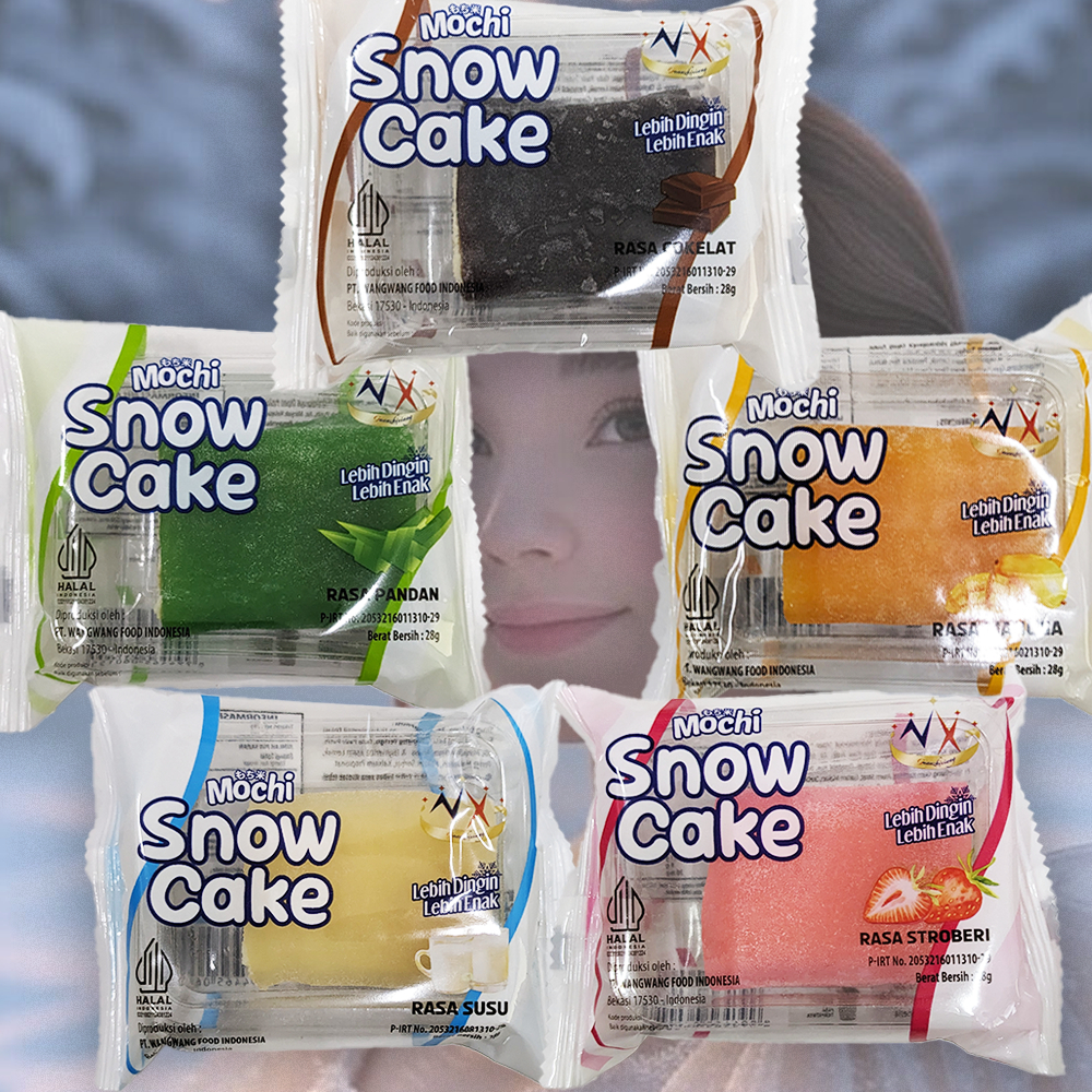

Mochi Snow Cake Isi 15 Pcs – 5 Rasa Coklat Mangga Pandan Stroberi Susu | Halal 28gr Paket Hemat