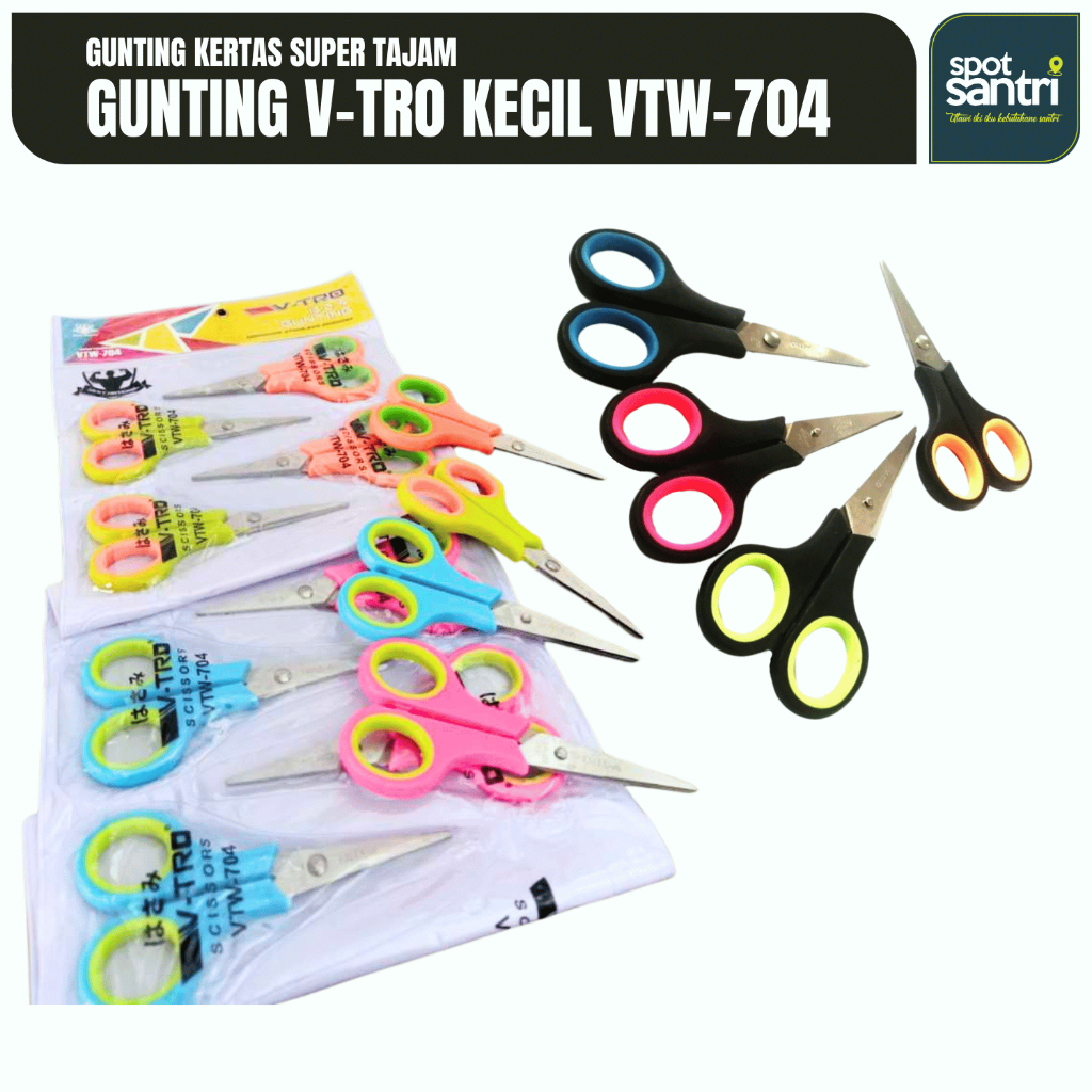 

Gunting Kertas Serbaguna Kecil Super Tajam Renceng Warna V-Tro Original VTW-704 | [PCS]