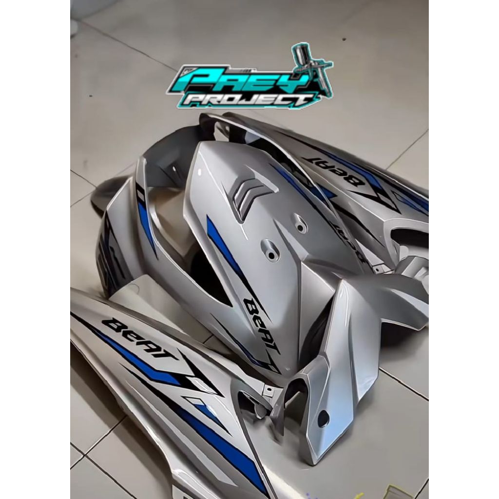 full body halus Honda beat karbu warna silver. cover body halus Honda beat karbu fullset