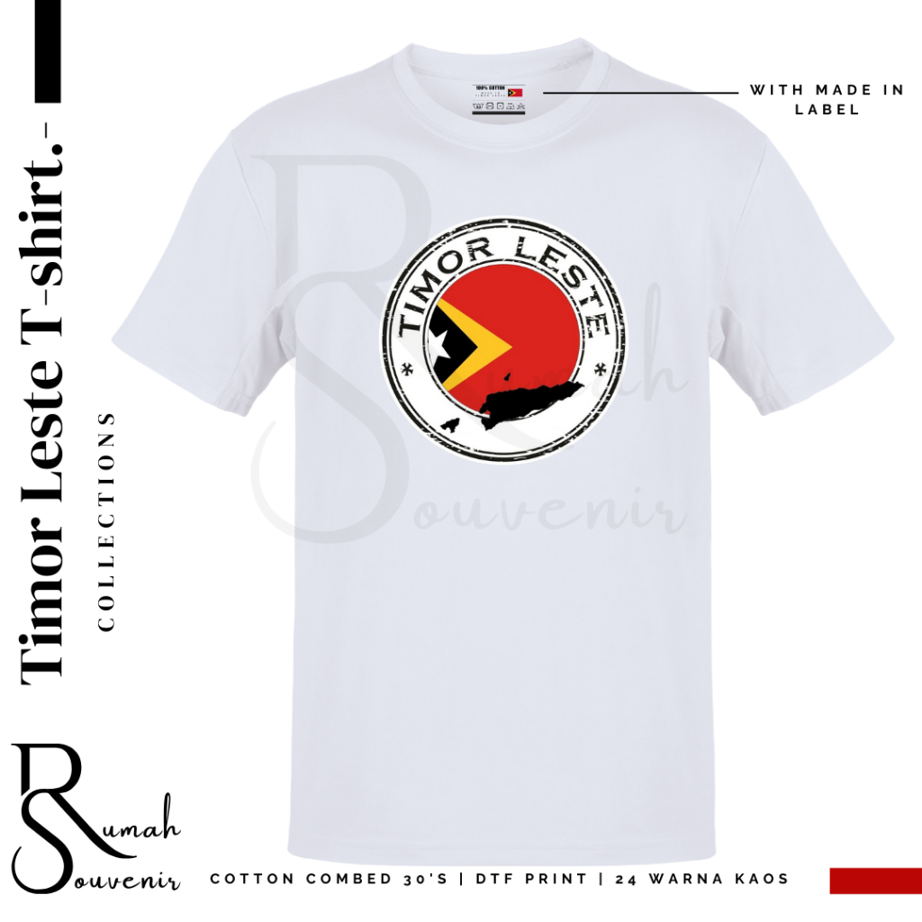 Produk Kaos Souvenir Timor Leste Baju Oleh Oleh Dili White Edition Tshirt Katun Ada Made in Model 1