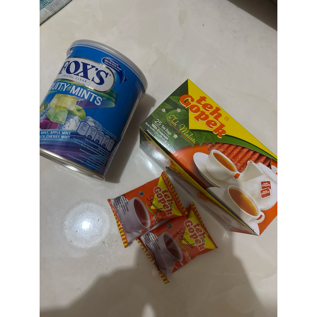 

exp 12/26 TEH GOPEK TEH MELATI TEH CELUP (25) PERMEN FOX CRYSTAL CLEAR FRUITY MINTS LEMON APPLE BLACK CHERRY RASA BUAH SNACK TERMURAH 170gr FOOD CANDIES SWEETS SLAWI TEGAL