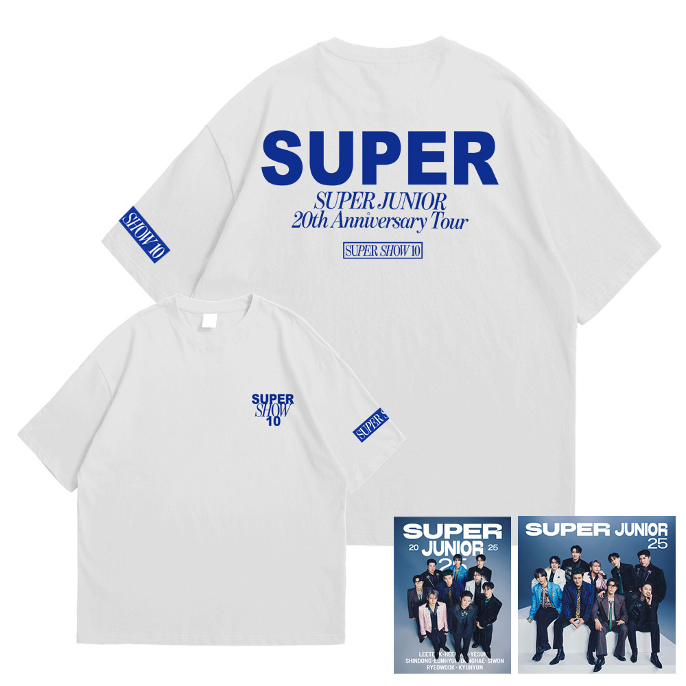 kaos super junior 20th anniversary super show oversize croptop