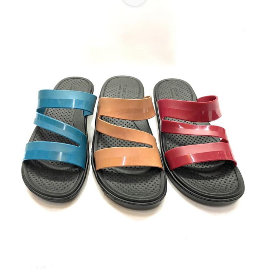 sandal selop porto wanita bahan karet model simpel