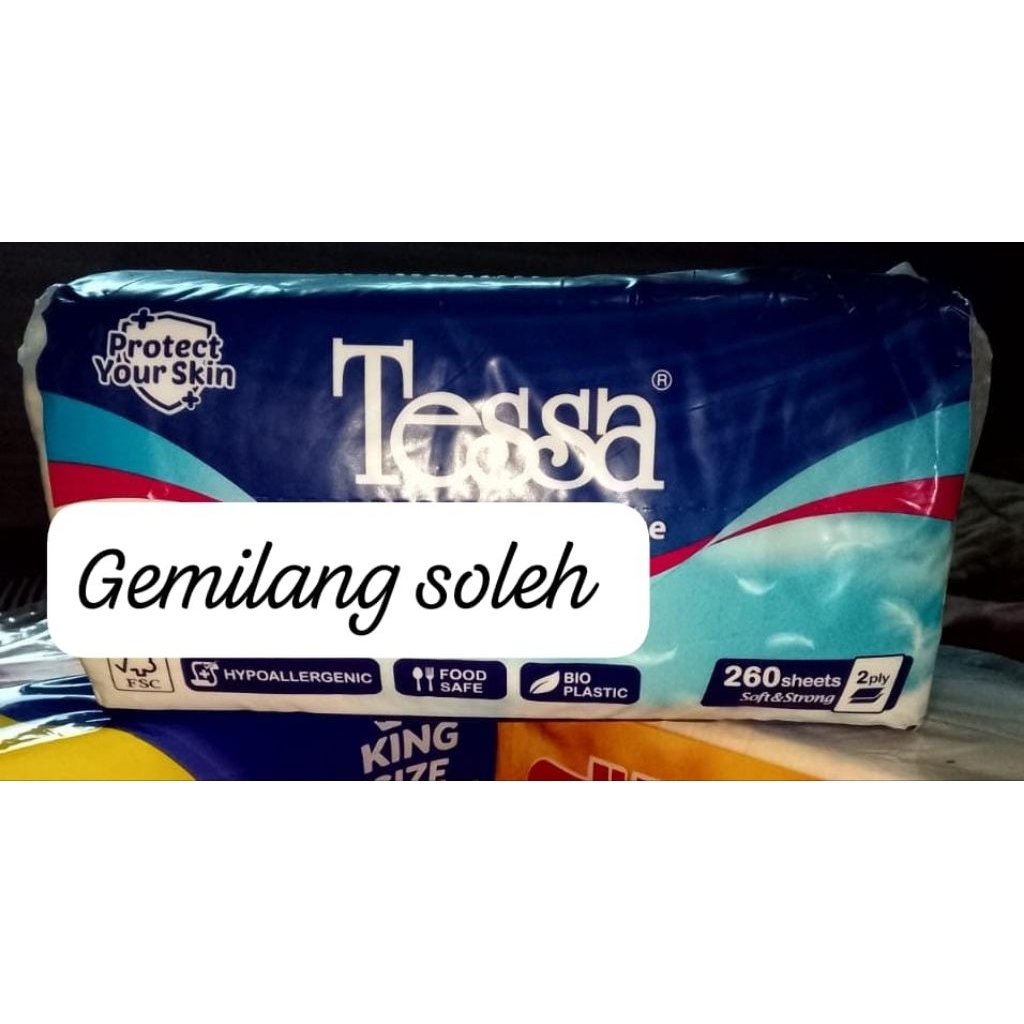 Tessa premium facial tissue 260 sheet 2ply soft dan strong