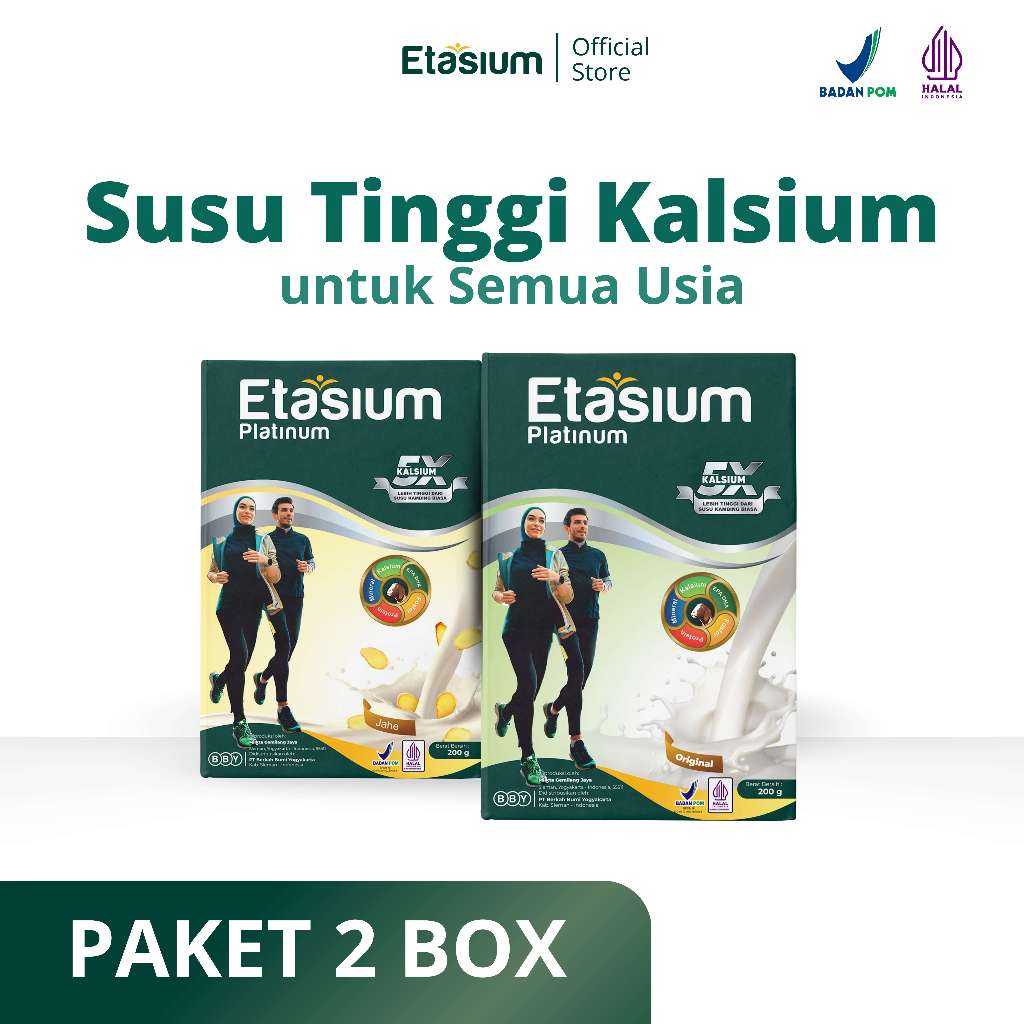 

Paket 2 Box Etasium Platinum 200gr All Variant Susu Kambing Etawa | Rasa Enak Tinggi Kalsium