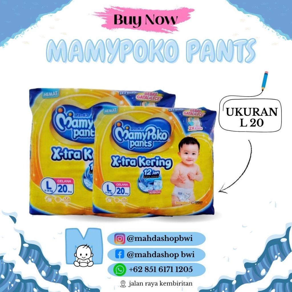 MAMY POKO L20 / Mamy Poko / Pampers anak / Pampers Bayi / Celana