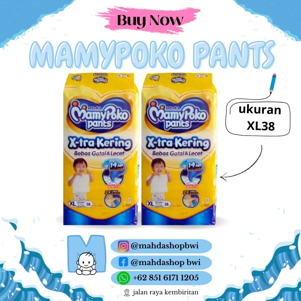 MAMY POKO XL38 / Mamy Poko / Pampers anak / Pampers Bayi / Celana