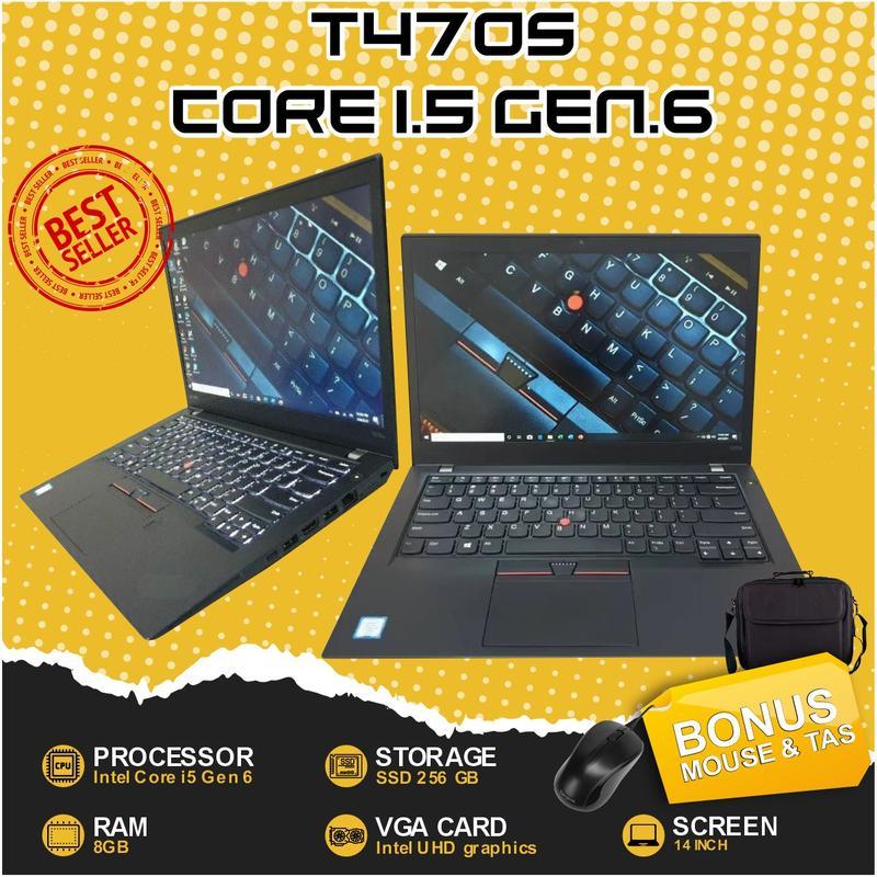 Laptop Lenovo T470s Core i5 Gen 6 - Touchscreen - Bergaransi