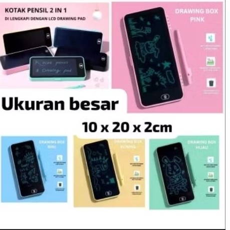 

3DRAWING BOX KOTAK PENCIL LCD BESAR PLUS PENSIL PAPAN CORET ANAK PAD EDUKASI