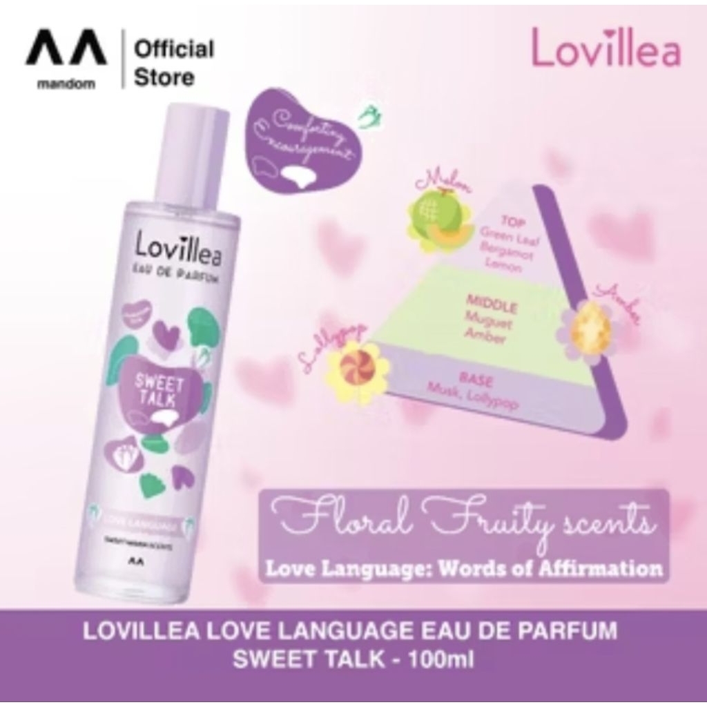 LOVILLEA Love Language Eau De Parfum 100ml Sweet Talk / Lovillea / Lovillea mandom / Lovillea Ungu /