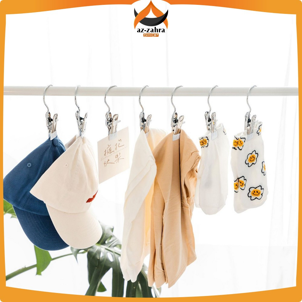 Pants Hanger Clip Stainless Mini Serbaguna Gantungan Baju Jepit Besi / Jepit Gantungan Jemuran Trous