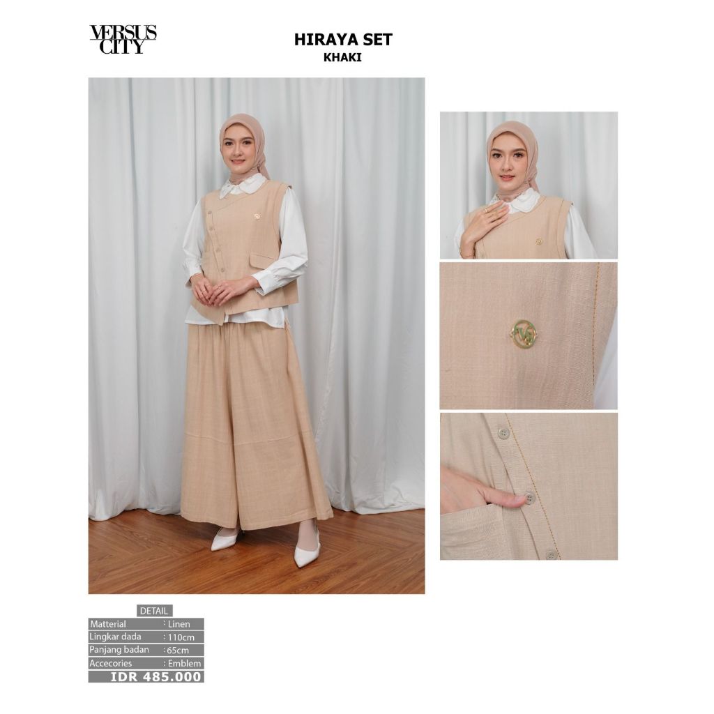 Hiraya Set By Versuscity Bahan Linen All size premium setelan wanita muslimah