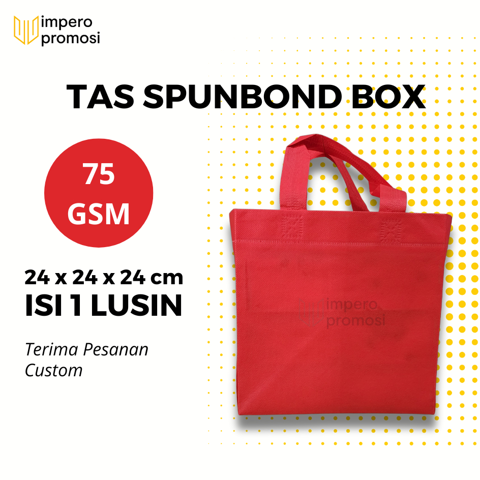 

Impero - GOODIE BAG SPUNBOND BOX 24x24x24/ Harga Lusinan / Kantong Belanja Murah Warna Merah