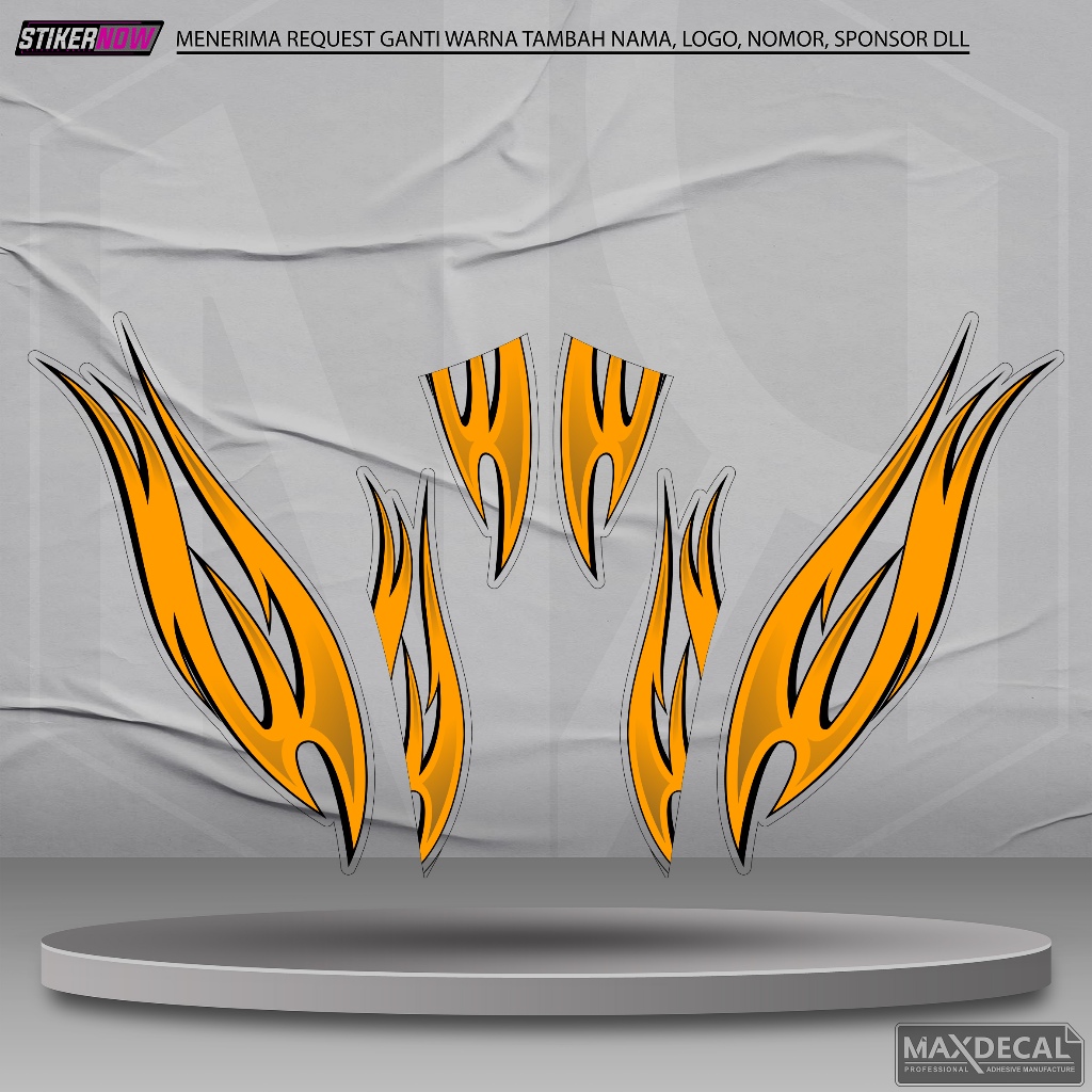 Striping Variasi Bening Transparan Scoopy Stiker Scoopy Motif Api