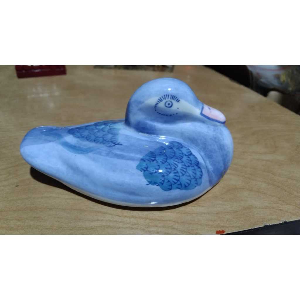 Patung Bebek Biru Keramik Kuno Jadul Antik