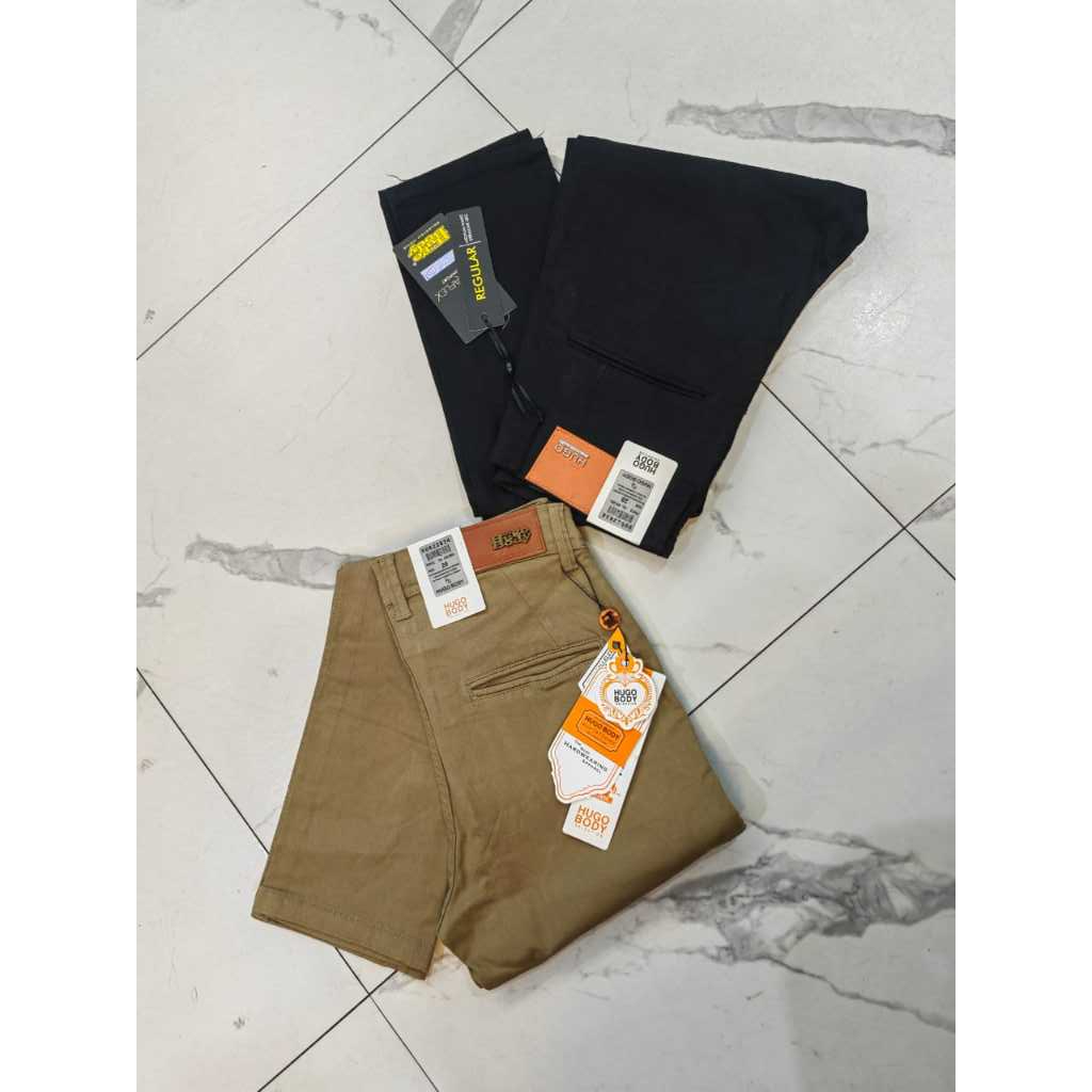 Celana Chinos Panjang HUGO BODY Slimfit Cotton Stretch Melar