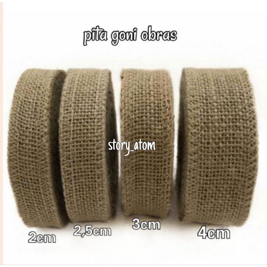 10 YARD - PITA GONI OBRAS/PITA KERAJINAN TANGAN/PITA BURLAP/PITA GONI/GONI OBRAS