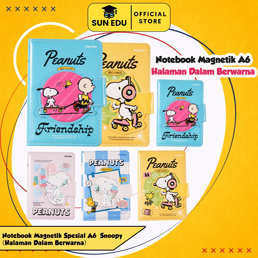 

Agenda book A6/ Diary ukuran A6/ Buku catatan Snoopy Magnet Kertas Paper Stationery buku journal