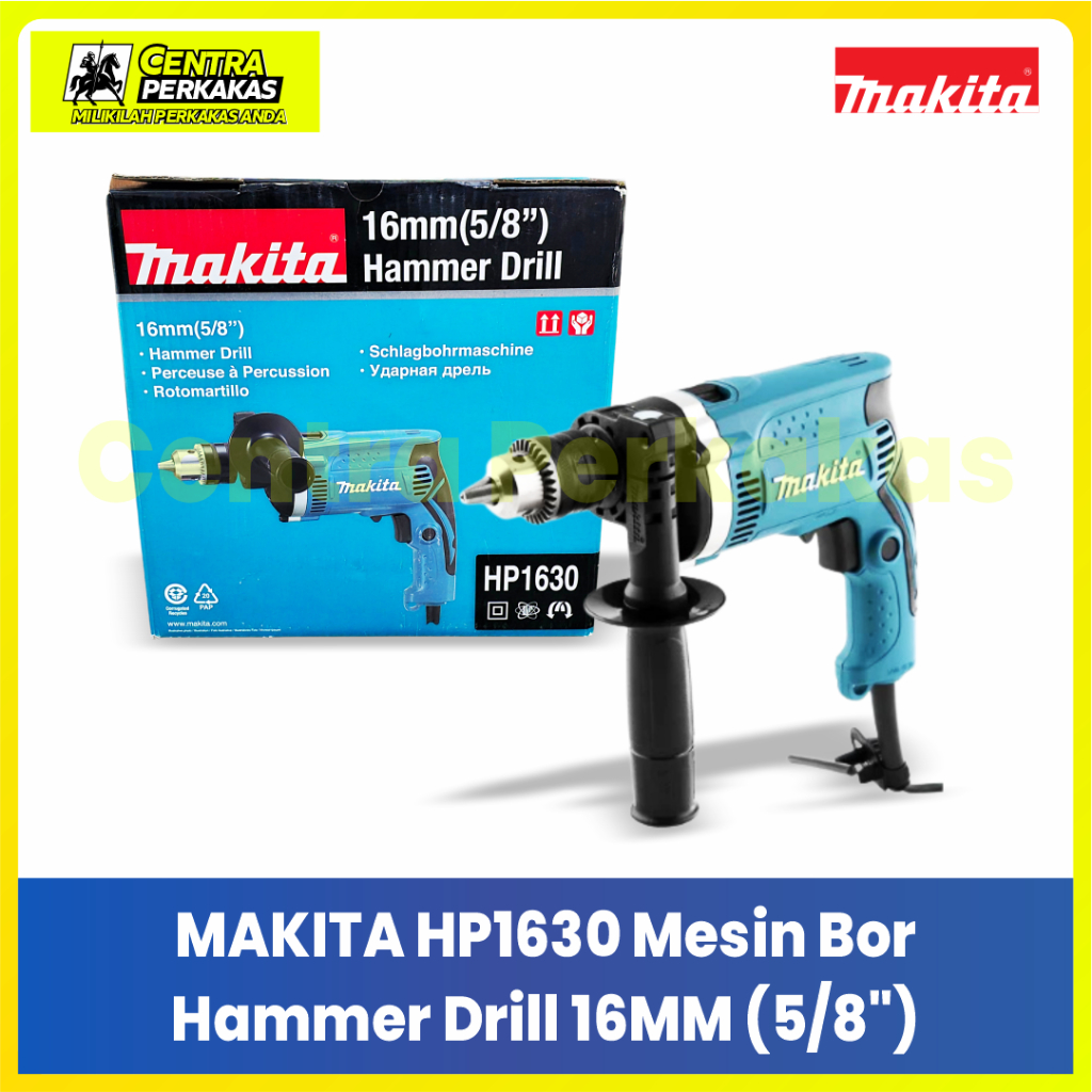 MAKITA HP1630 Mesin Bor Hammer Drill 16MM (5/8") 710 W/Makita Bor Impact Hammer Drill/POWER TOOLS