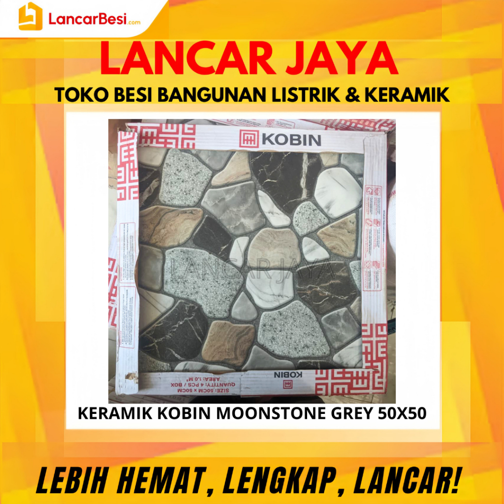 Keramik Lantai Kobin Moonstone Grey 50x50 Hanya Untuk Area Jogja & Sekitarnya