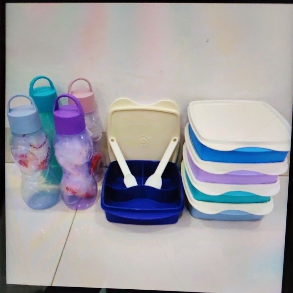 Mor kotak bekal makan set anak botol bekal dan sendok garpu
