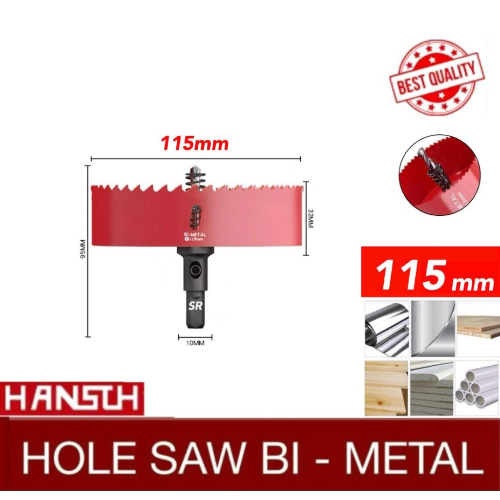 Hole Saw 115 mm/ Mata Bor Pembolong Kayu/ Triplek/ Plastik PVC