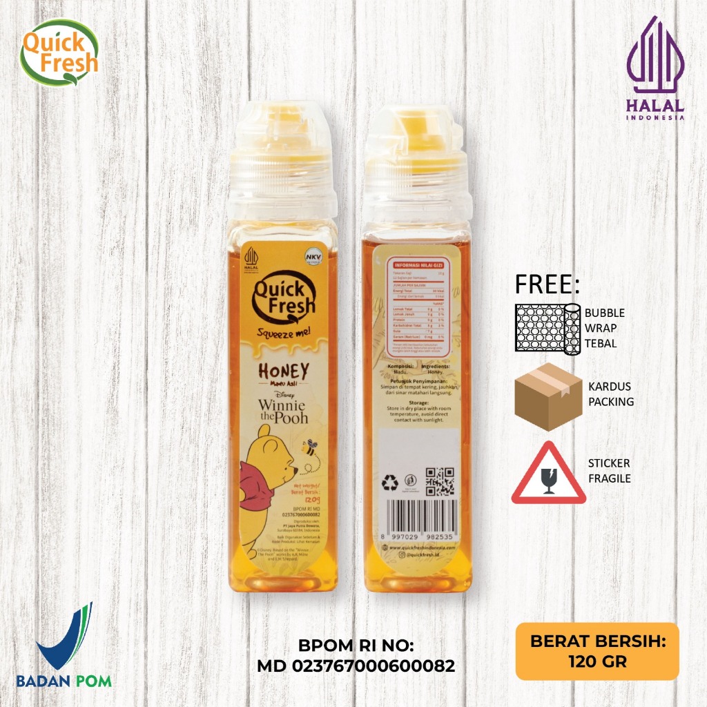 

[DISNEY] Quick Fresh Honey / Madu Murni Asli 120gr (With Flip Bottle)
