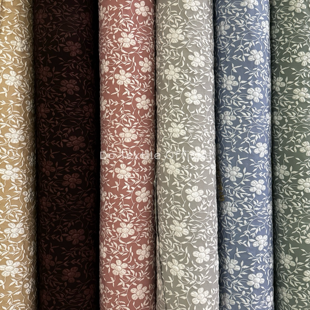 KAIN JACQUARD EMBOS MOTIF BUNGA TULIP