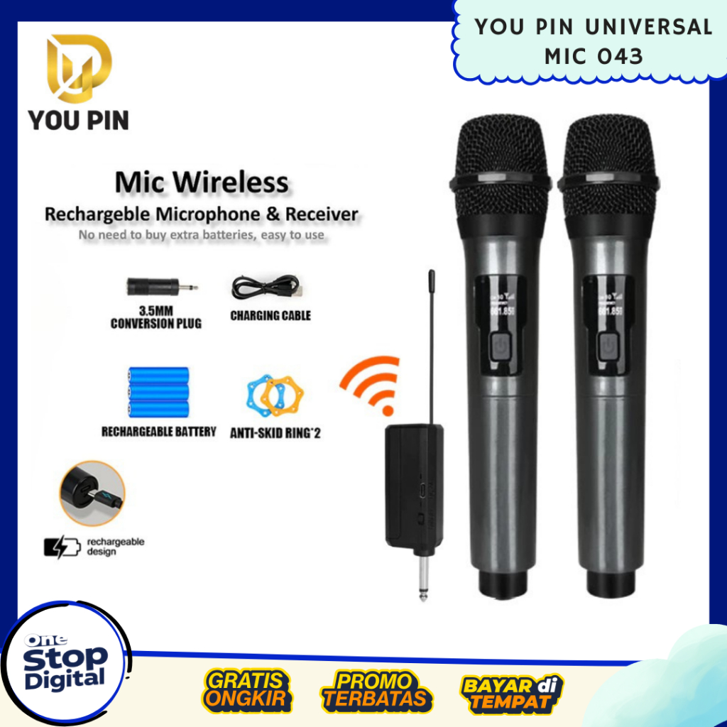 Mikrofon Wireless Mic Karaoke Nirkabel / Microphone Wireless Karoke dengan Kualitas Suara yang Bagus