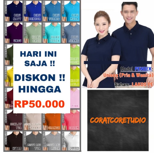 READY STOCK REALPIC CHAMELEON GRAYWOLF Kaos Polo PENDEK - Pria Wanita | Kerah Polos | Kaos Polo Warn