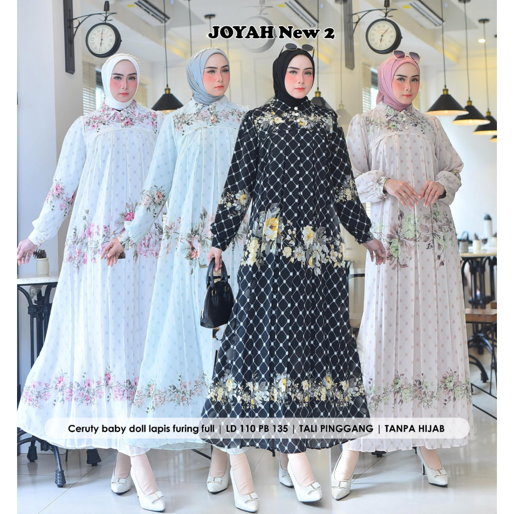 Shireen Fs - JOYAH NEW 2 Gamis Baju Muslim Ceruty Baby Doll Model Terbaru Kekinian Ceruty Motif Mewa