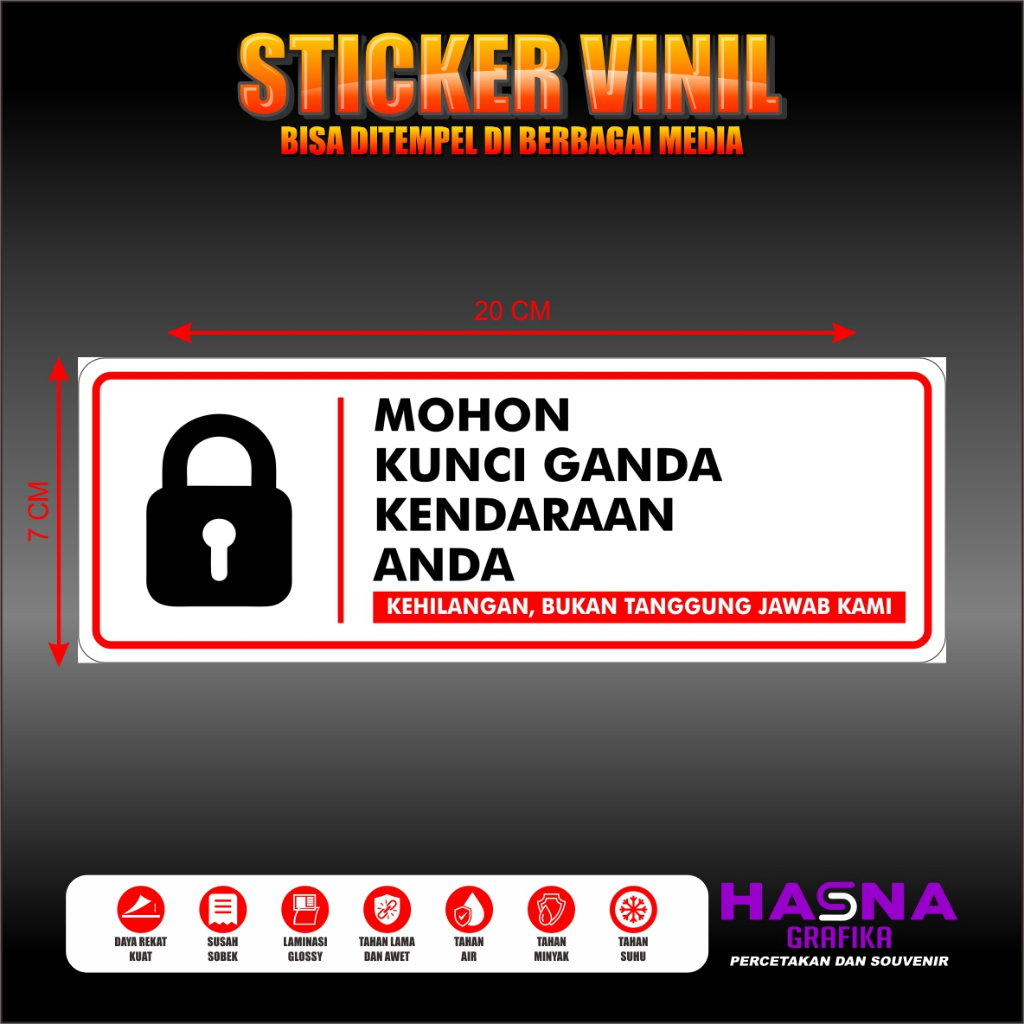 

Stiker Kunci ganda Kendaraan / Sticker Informasi