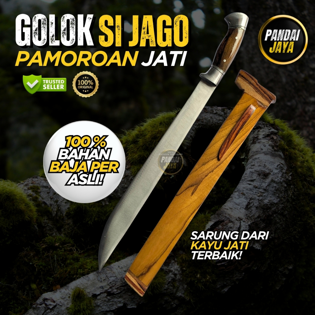 GOLOK KEBUN Pamoroan Sejati Panjang 40cm Bahan Baja Per ASLI