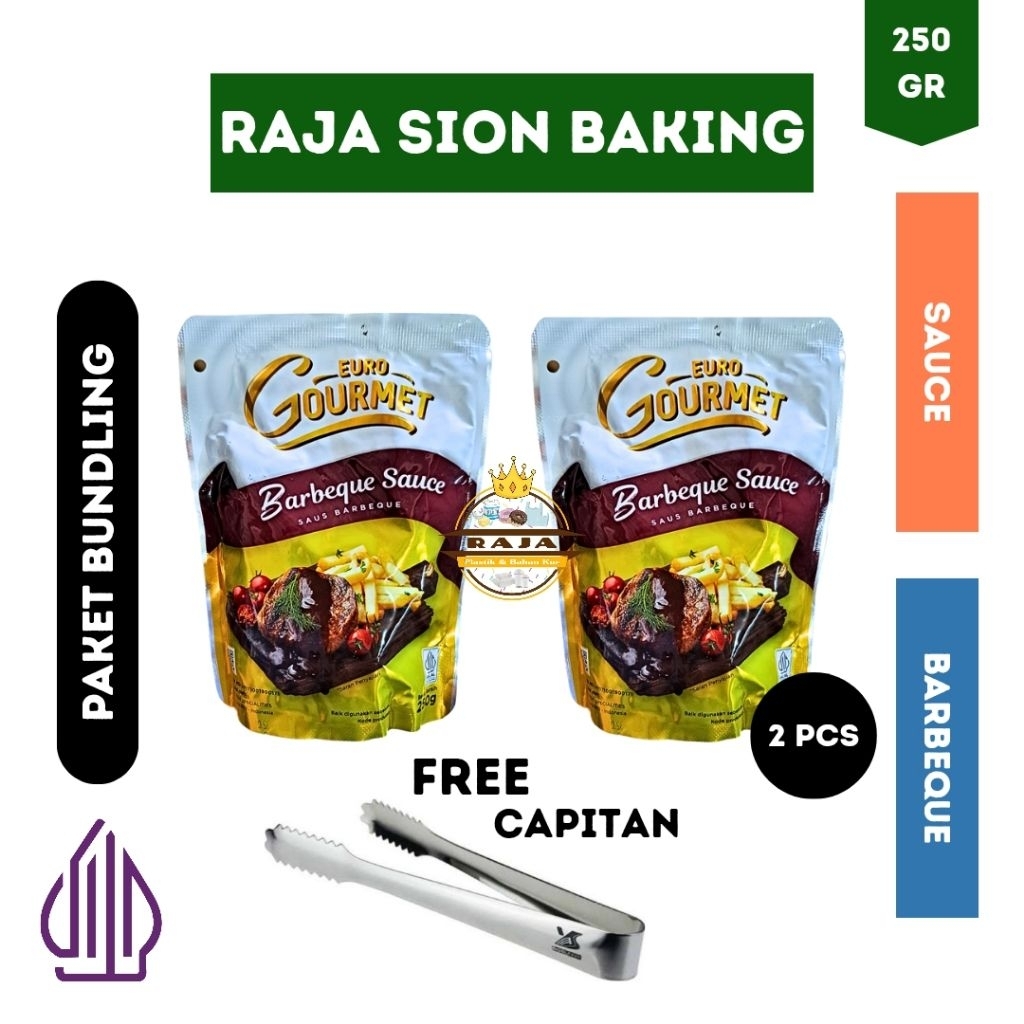 

( Paket Bundle 2 PCS ) EURO GOURMET Saus Barbeque 250gr / FREE CAPITAN BBQ