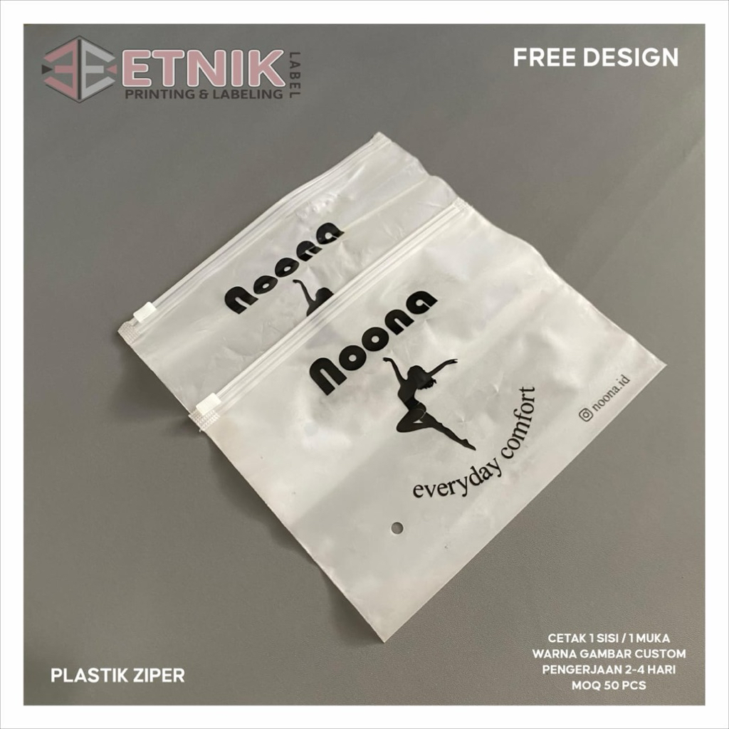 

PLASTIK ZIPER ISI 50 pcs( free design ) plastik zipper/plastik sablon/plastik custom/plastik packing/plastik pocuh