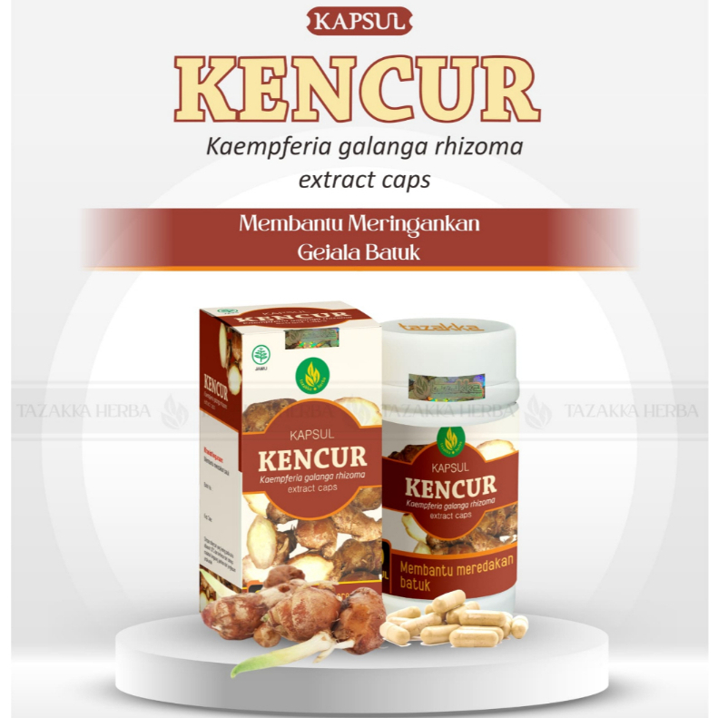 Kencur Bubuk Kering Murni Pil Obat Herbal untuk Batuk Kering Berdahak isi 60 kapsul