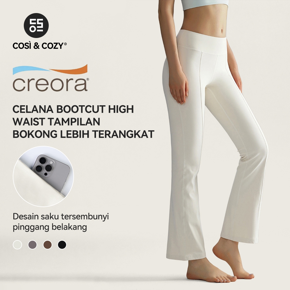 COSI COZY  CREORA® Celana Olahraga Wanita Cutbray Celana Lurus Kasual Flared Training Pants Desain K