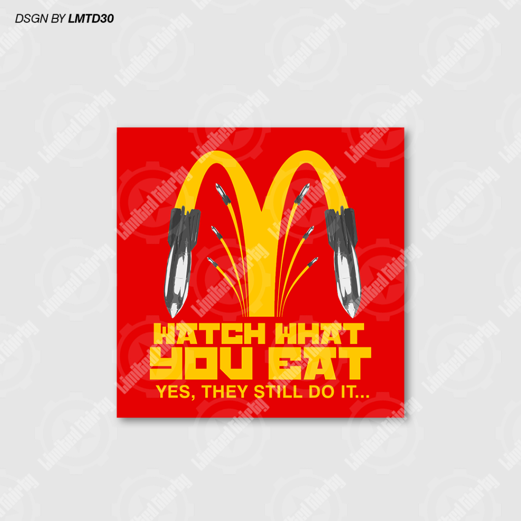 

Stiker Support Palestine | McDonalds | Design by Lmtd30 | Vinyl + Laminasi Glossy