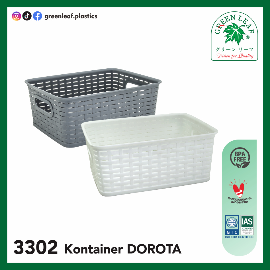 Green Leaf Keranjang / Container Mini Dorota (3302)