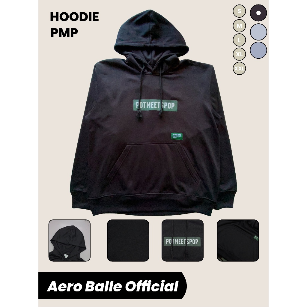 AEROBALLE Hoodie PMP | Hoodie print Unisex | Hoodie material flecce premium gramasi 300 Gsm